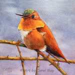 Paint a watercolor hummingbird